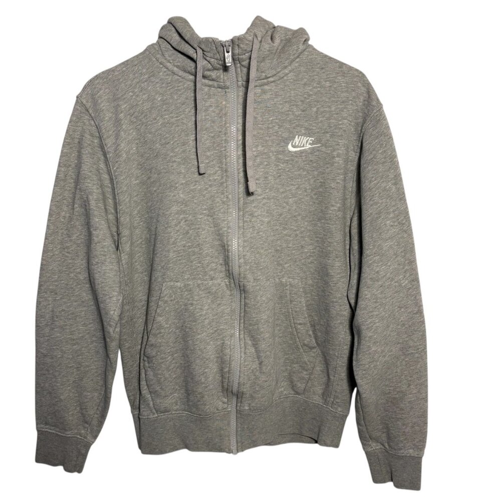 Nike Men's Sportswear Club Fleece Full-Zip Hoodie Grey Men's Small - Picture 4 of 7